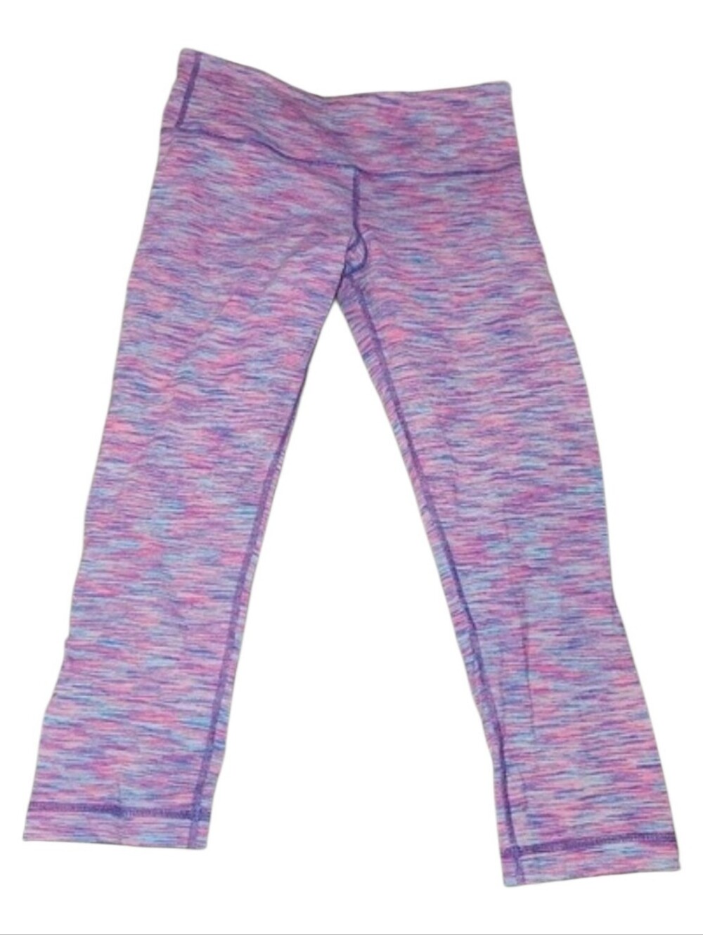 Lululemon Wunder Under Crop Leggings Space Dye Purple Pink Blue Size 4